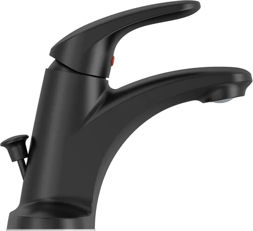 Vista 4 de American Standard 7075005.243 Colony PRO - Grifo de baño de una sola manija, menos drenaje, 1.2 GPM, negro mate Mate negro