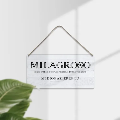 Vista 4 de Versículo bíblico para decoración de pared para el hogar, diseño de Milagroso Abres Camino de las Escrituras de madera, letrero cristiano