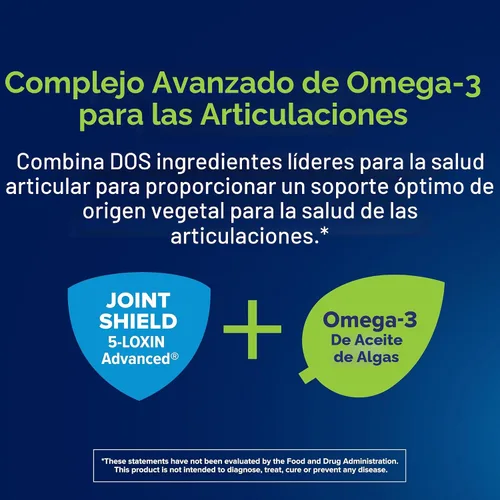 Vista 4 de Osteo Bi-Flex Advanced Omega-3 Complemento de aceite de algas complejo articular, 80 unidades Plant-Based, Improve Joint Function, Strength