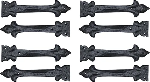 Vista 21 de Adonai Hardware Adonijah Bisagra falsa de aluminio para montaje frontal (6.5" x 12 Pack, Negro mate) para puertas de granero, puertas, armarios