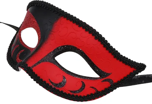 Vista 5 de Cvqlw Máscara veneciana para parejas, máscaras venecianas, máscara de metal para Halloween, fiesta veneciana, para hombres y mujeres, combinación