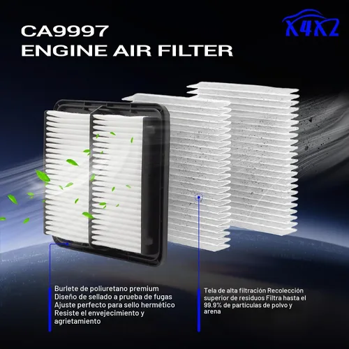 Vista 5 de Filtro de aire del motor CA9997 para Subaru 2008-2016 Impreza, 2009-2018 Forester, 2005-2019 Legacy, 2005-2019 Outback, 2013-2021 WRX, 2006-2007 B9