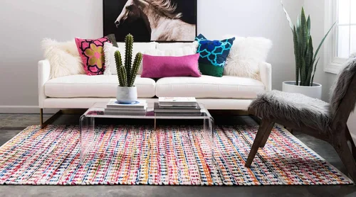 Vista 4 de Unique Loom Trenzado Chindi Collection - Alfombra casual moderna para múltiples áreas (6 pies x 9 pies)