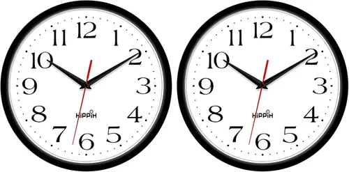 Vista 11 de HIPPIH Pack de 2 Relojes de Pared Silenciosos, de 12 Pulgadas, Sin Tictac, Digitales, de Barrido Silencioso, Decorativos, Funcionan