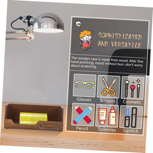 Vista 8 de Caja organizadora de joyas de madera clásica Washi Tape Holder 2pc Estuche de almacenamiento de escritorio