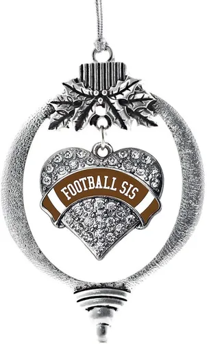 Vista 129 de Inspired Silver Adornos festivos de dije de corazón pave de plata con circonitas cúbicas