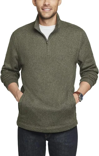 Vista 15 de Van Heusen Flex de manga larga 1/4 cremallera suave suéter polar para hombre (descontinuado)