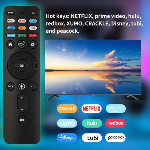Vista 7 de RIVIERA Vizio - Control remoto por voz para todos los televisores inteligentes VIZIO compatibles con D, E, M, P, V, serie PX con micrófono, sin