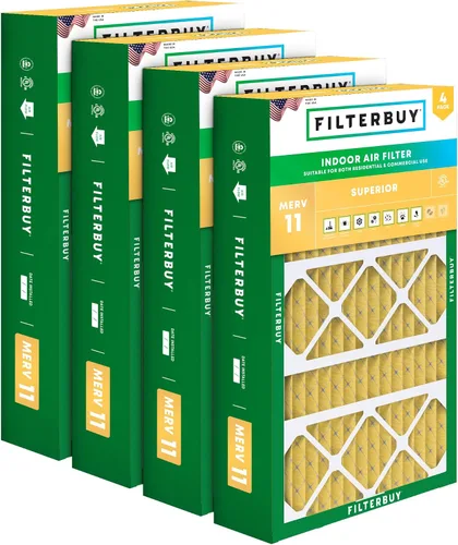 Vista 19 de Filterbuy Filtro de aire MERV 11 de 10 x 17 x 2 pulgadas Defensa Superior contra Mascotas y Alergias (paquete de 4), filtros exteriores plisados