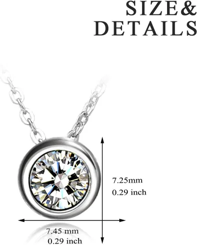 Vista 4 de Collar de plata de ley 925 con circonita para mujeres, adolescentes y niñas