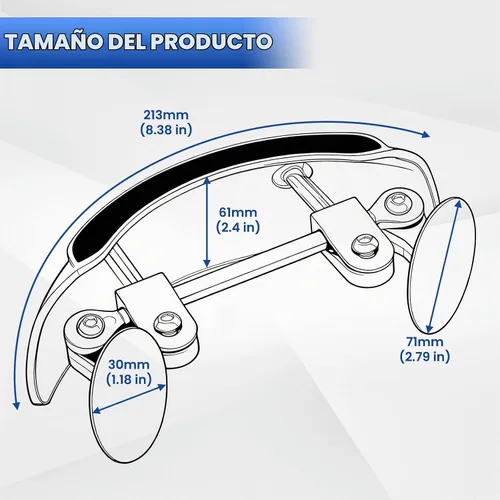 Vista 5 de GUAIMI Espejos de motocicleta de 180 grados, gran angular de seguridad, espejo retrovisor de punto ciego para motocicleta, ATV/UTV, scooters