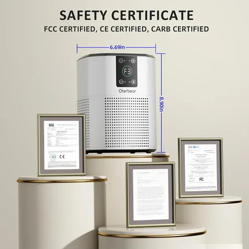 Vista 8 de Purificadores de aire para dormitorio y hogar de hasta 1350 pies cuadrados, Oterbear limpiador de aire para habitación con filtro HEPA H13 verdadero