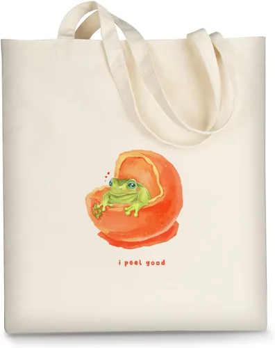 Vista 19 de Bolsa de lona AUSVKAI estética para mujer, lindas bolsas de tela reutilizables de algodón para compras, playa, comestibles