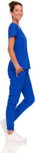 Vista 38 de Natural Uniforms Conjunto de ropa quirúrgica elástica para mujer con tallas regulares y pequeñas