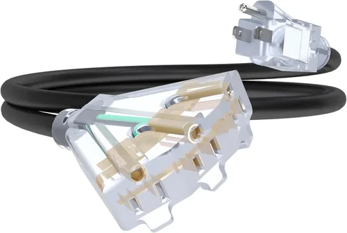 Vista 9 de Cable de extensión de calibre 12 de 2 pies con 3 salidas Paquete de 3 cables de extensión resistentes al agua para exteriores con extremo Negro