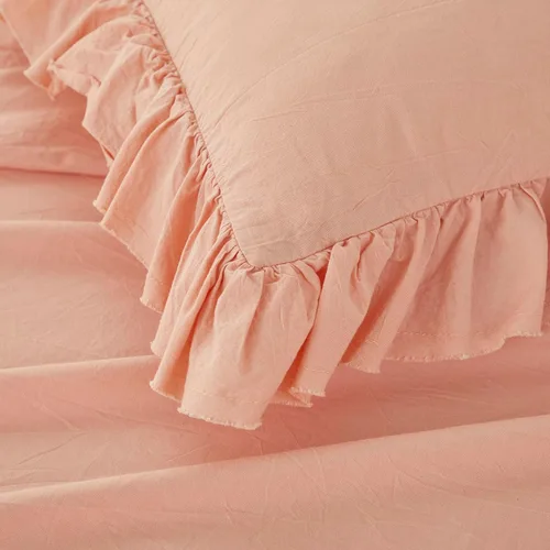 Vista 8 de Brandream Juego de funda de edredón tamaño matrimonial/queen, 100% algodón lavado, 3 piezas, ropa de cama para niña, juego de funda de edredón