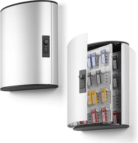 Vista 8 de Durable Caja de seguridad para llaves 18 – Armario de pared con cerradura de combinación para hasta 18 llaves de clip – Bloquea las llaves