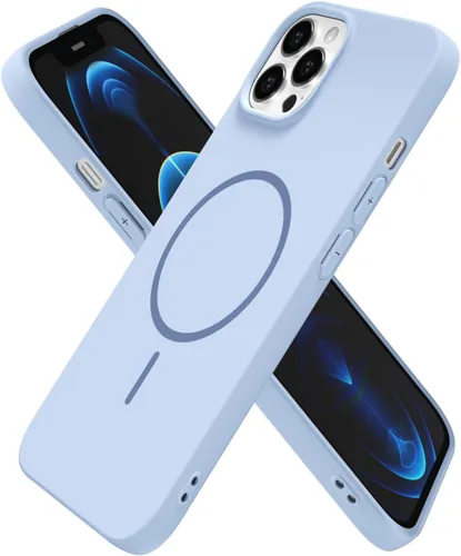 Vista 49 de Oakxco Funda de Silicona Mag Safe para iPhone 12 Pro Max, Funda Magnética Delgada y Fina Compatible con Carga Inalámbrica MagSafe, Bonita Funda