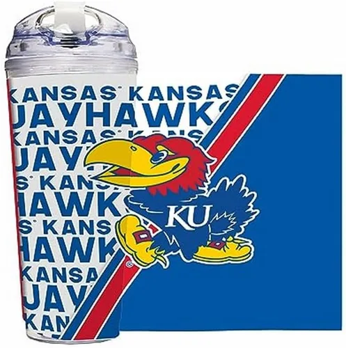 Vista 13 de Rico Industries Taza acrílica NCAA estándar de 24 onzas con tapa con bisagra, taza de doble pared oficialmente licenciada con pajita