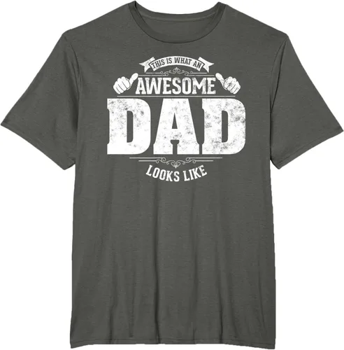 Vista 4 de This is what a awesome dad looks like vintage style design T-Shirt, Negro