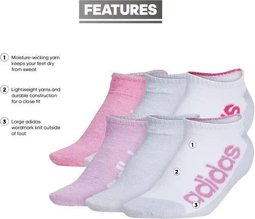 Vista 2 de adidas Calcetines Superlite Linear 30 para mujer 6 pares