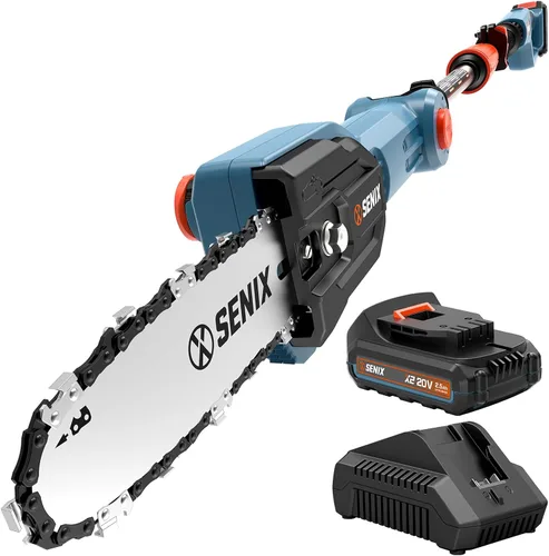 Vista 10 de SENIX CSPE6.5-M Sierra de poste eléctrica manual con cable de 6.5 amperios con barra y cadena Oregon de 8 pulgadas, sierra de cadena para podar