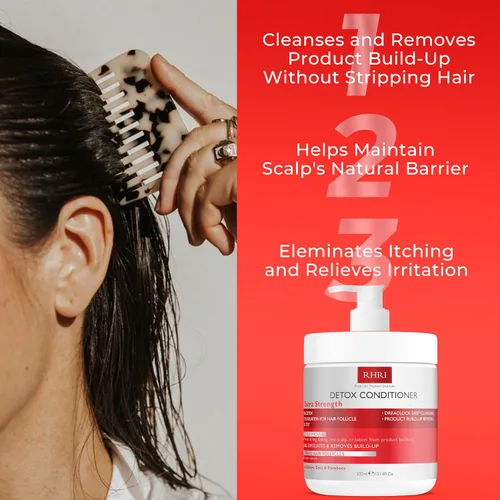 Vista 5 de Acondicionador Detox – Acondicionador de Limpieza Profunda para Cabello Dañado y Seco Detox de Metales Pesados y Eliminación de Acumulación