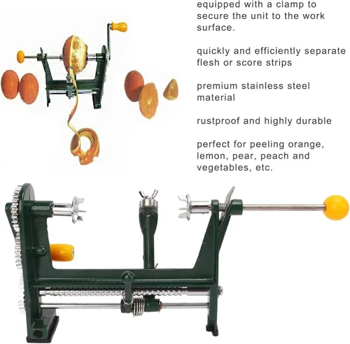 Vista 2 de Pelador de manzana del acero inoxidable, pelado rápido de la máquina del pelador de la fruta para la pera, naranja, manzana