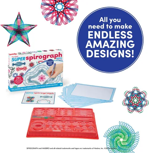Vista 4 de Super Spirograph Jumbo Kit, 75 piezas (Edición 50 aniversario)