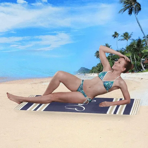 Vista 4 de Toalla de playa personalizada con nombres, toallas de playa personalizadas para adultos, mujeres y hombres, toallas de playa a rayas personalizadas