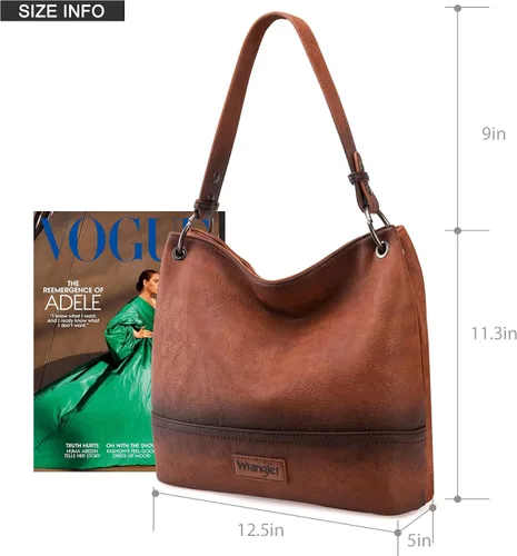 Vista 103 de Wrangler Hobo - Bolsas para mujer de cuero vegano con asa superior, bolsos de hombro y bolsos