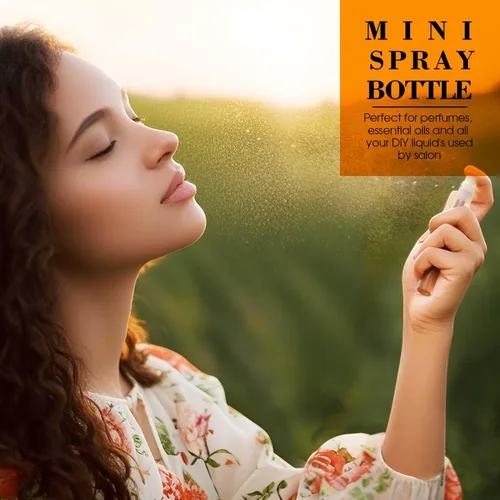 Vista 6 de 60 mini botellas de atomizador, botella de plástico transparente portátil, atomizador de perfume recargable de niebla fina vacía, recipientes