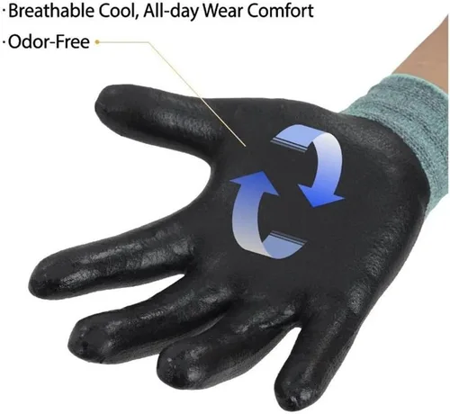Vista 2 de 3M KOR - Guantes grandes con revestimiento de espuma de nitrilo azul, lavables, Smart Touch, paquete de 10 pares