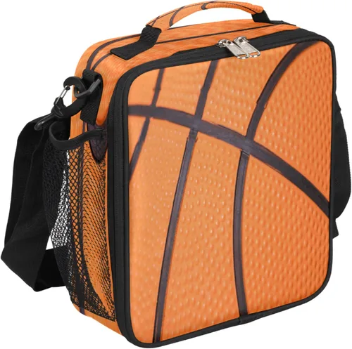 Vista 28 de Lonchera personalizada con nombre, lonchera personalizada de baloncesto, bolsa de almuerzo aislada personalizada, bolsa de preparación de comidas A