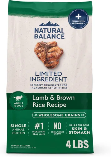 Vista 12 de Natural Balance Alimento seco para perros adultos de ingredientes limitados con granos saludables, receta de carne de res y arroz integral, 24