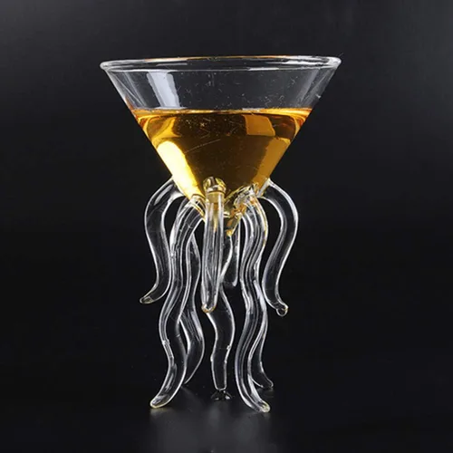 Vista 3 de GAOGAO Vaso de Martini de Pulpo Herramientas de Vaso de Bar de Cóctel Creativo (2 Transparentes)