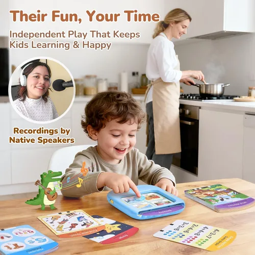 Vista 6 de JoyCat - Tableta de aprendizaje bilingüe para niños, 106 tarjetas parlantes español-inglés