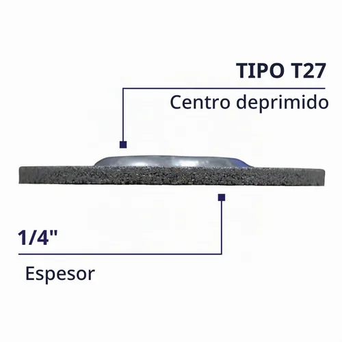 Vista 4 de Paquete de 10 muelas abrasivas de 4.5" x 1/4" x 7/8" para metal
