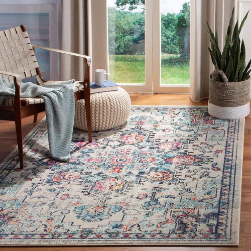 Vista 30 de Safavieh MAD473E - Tapete con diseño de medallón desgastado, bohemio elegante, colección Madison, no suelta pelos, fácil de cuidar, alto tránsito