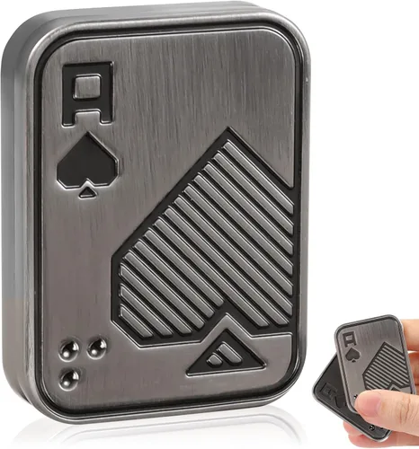 Vista 12 de Deslizador de Dedos, Tarjeta de Poker Metálica de 3 Capas, Clicker de Dedos, Juguetes para Dedos para Adultos, Alivian el Estrés, la Ansiedad