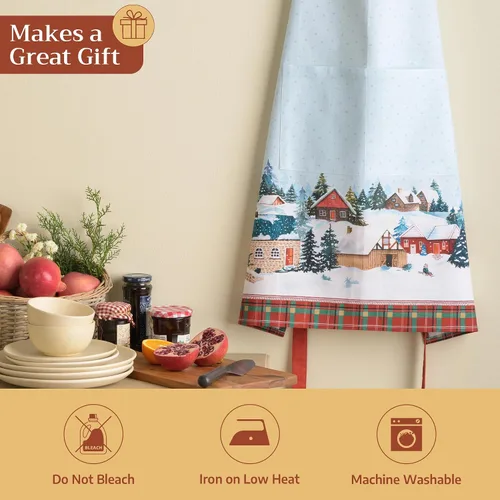 Vista 1084 de Maison d' Hermine Delantales para mujer con bolsillo, 100% algodón (27.50 x 31.50 pulgadas)