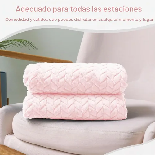 Vista 8 de Exclusivo Mezcla Manta de forro polar para sofá, 50 x 70 pulgadas, rosa Rosa claro