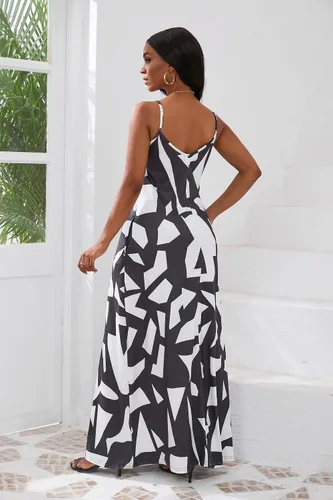 Vista 5 de vunahzma - Vestido largo para mujer, informal, de moda, sin mangas, de talla extragrande, holgado, con bolsillos