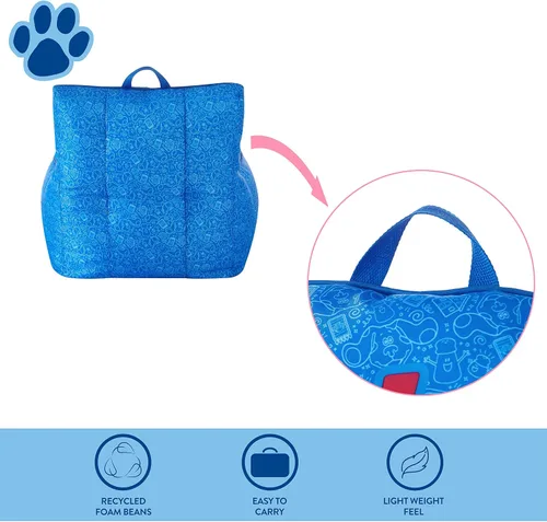 Vista 4 de Idea Nuova Nickelodeon Blue's Clues - Puf de nailon para niños pequeños con ribetes y asa de transporte superior, grande