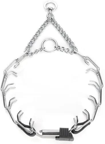 Vista 2 de Collar de perro de acero cromado Herm Sprenger para perros pequeños con hebilla de liberación rápida ClicLock y inserto de Biothane Collar de punta