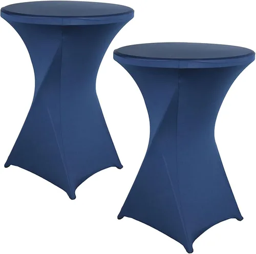 Vista 8 de Jeloris Paquete de 2 manteles redondos de elastano elástico de elastano de 32 x 43 pulgadas, color negro, para bodas, banquetes, eventos, fiestas