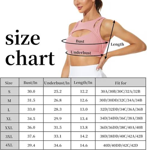 Vista 5 de Brasier deportivo con realce para mujer, sexy, con copas extraíbles, brasier para entrenamiento, fitness, yoga, soporte medio