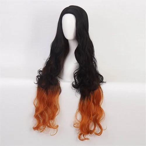 Vista 3 de PARAWEYSE Full Set Anime Cosplay Womens Halloween Costume For Nezuko Party Role Cloak Kimono Outfit WShoes Wig