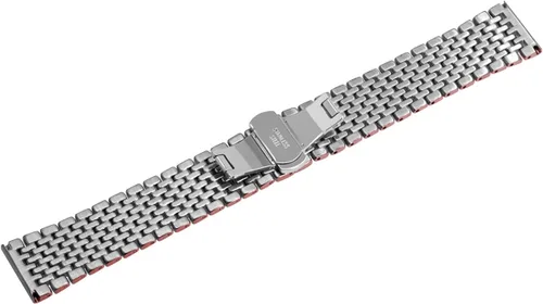 Vista 3 de Correa de reloj de metal de dos tonos con grabados cónicos de acero inoxidable para hombres y mujeres de 0.709 in, 0.787 in, 0.866 in, color negro