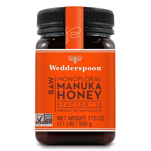 Vista 2 de Wedderspoon Miel de manuka cruda premium (16 KFactor) y gotas de miel de manuka orgánica